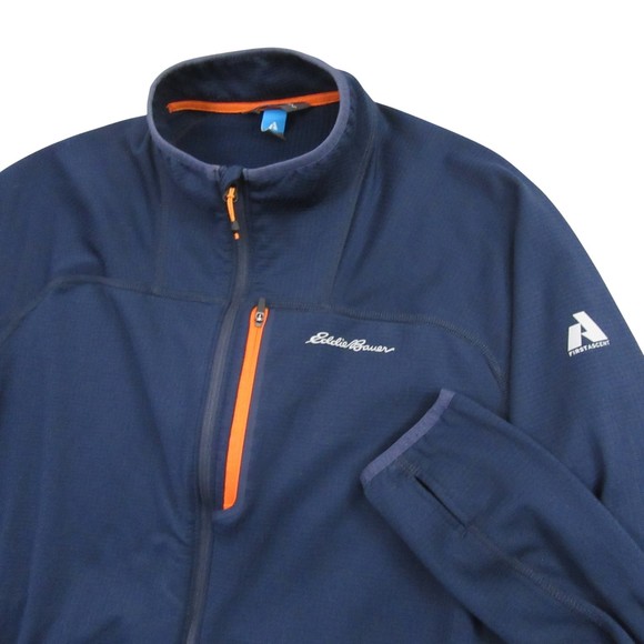 Eddie Bauer Mens First Ascent Thermal Jacket M Blue Stretch Full Zip - Picture 1 of 14